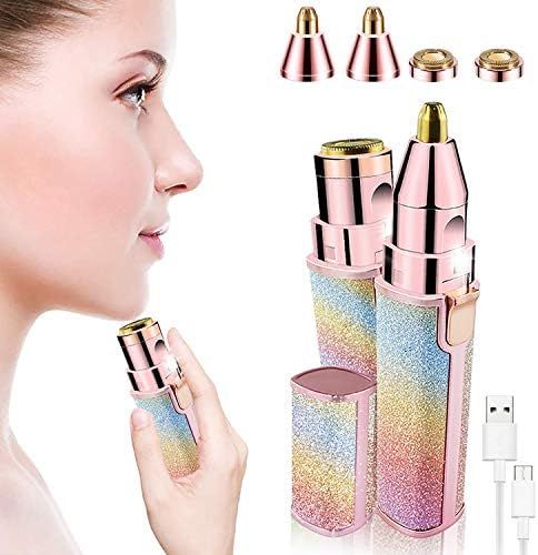 2-in-1 Painless Eyebrow, Facial Hair Electric Trimmer Razor for Women/Men with LED Light